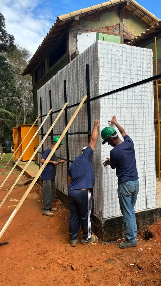 Instalação do revestimento de fachada — NS Engenharia